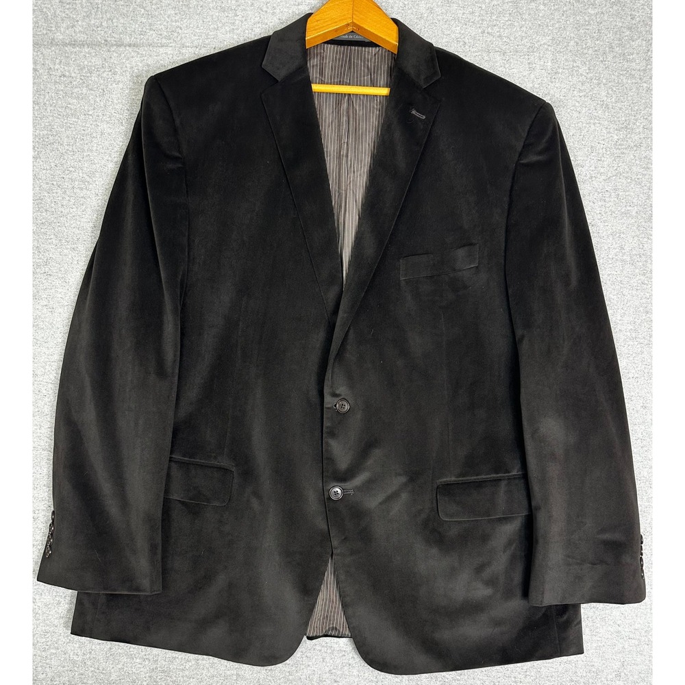 Calvin Klein Blazer 50R Brown/Black Velvet 2-Button Sport Coat